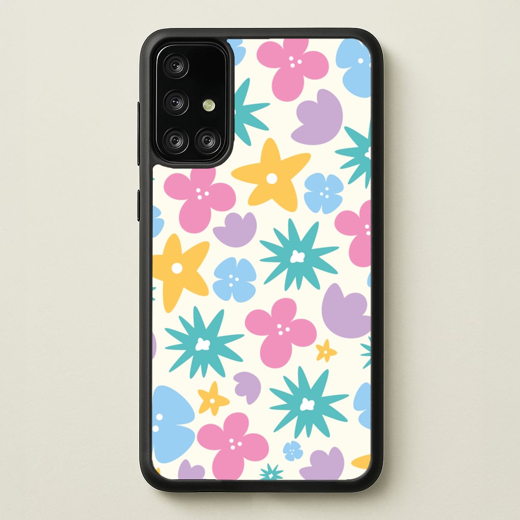 Playful Flowers - Floral Patterns  - Floral Patterns Phone Case for Galaxy A71