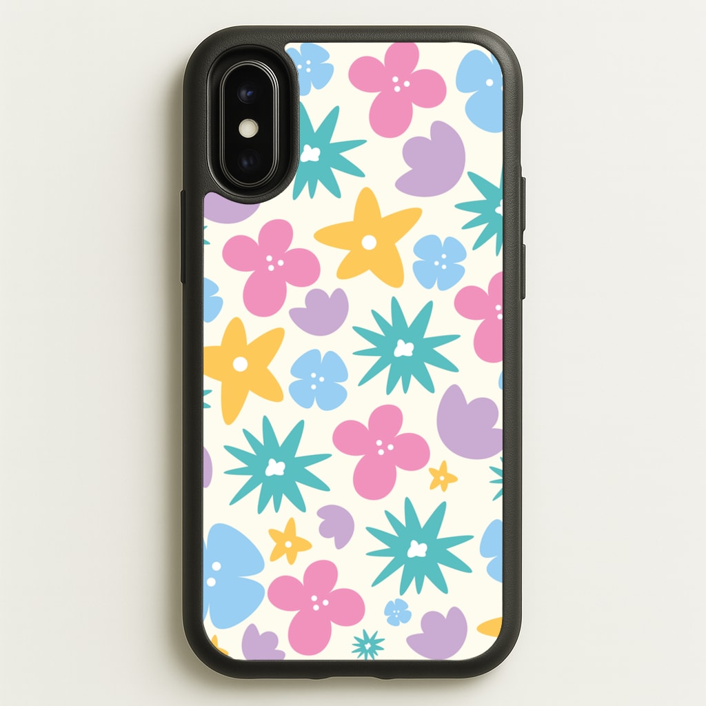 Playful Flowers - Floral Patterns  - Floral Patterns Phone Case for iPhone X / XS
