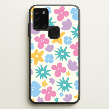 Playful Flowers - Floral Patterns  - Floral Patterns Phone Case for Galaxy A21s