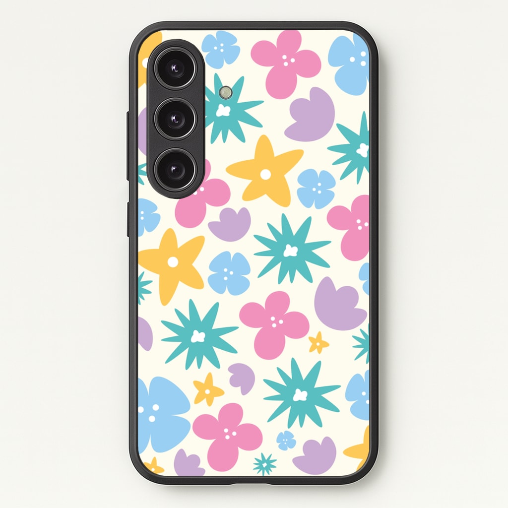 Playful Flowers - Floral Patterns  - Floral Patterns Phone Case for Galaxy S25 Plus