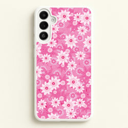 Pink Flowers - Floral Patterns  - Floral Patterns Phone Case for Galaxy A34