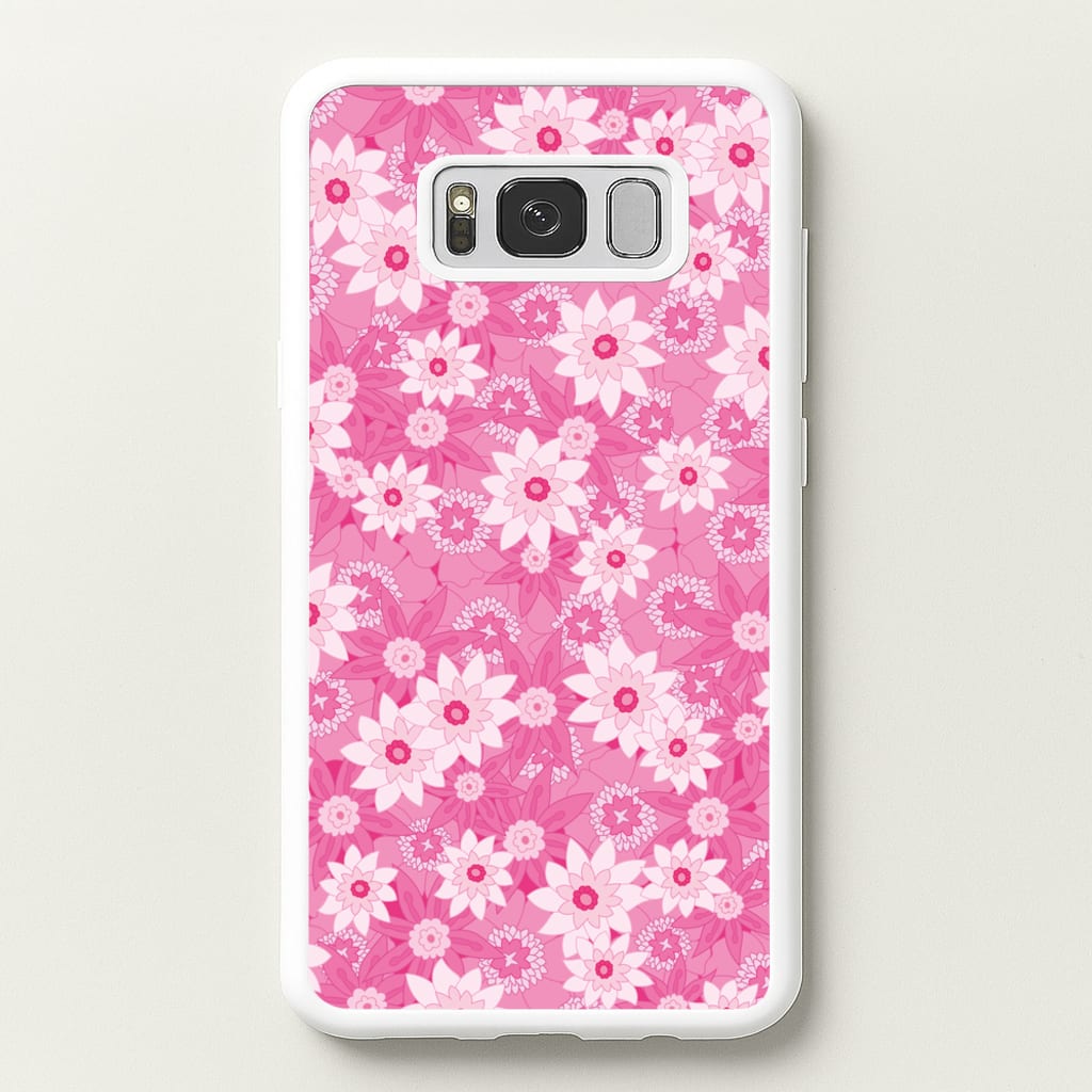 Pink Flowers - Floral Patterns  - Floral Patterns Phone Case for Galaxy S8