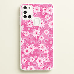 Pink Flowers - Floral Patterns  - Floral Patterns Phone Case for Galaxy A21s