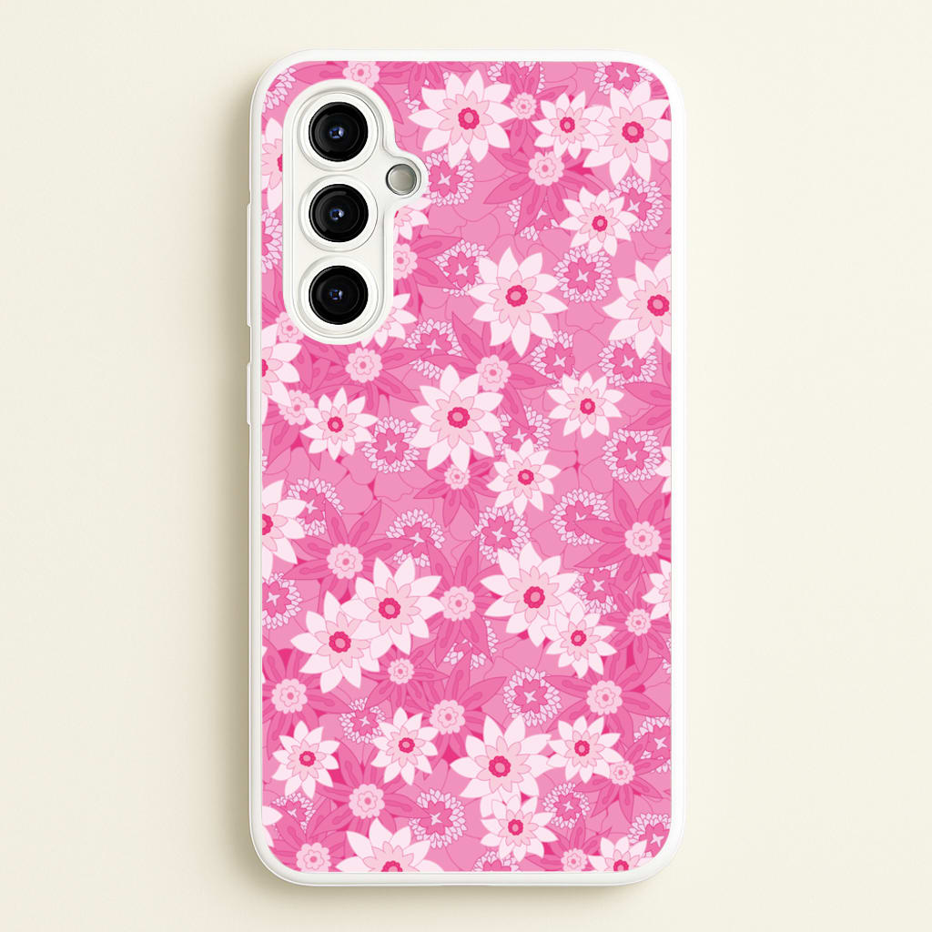 Pink Flowers - Floral Patterns  - Floral Patterns Phone Case for Galaxy A54