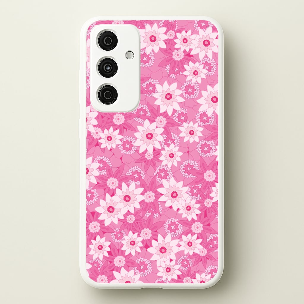 Pink Flowers - Floral Patterns  - Floral Patterns Phone Case for Galaxy A55