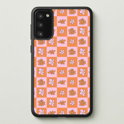 Orange And Pink Checked - Floral Patterns  - Floral Patterns Phone Case for Galaxy A41