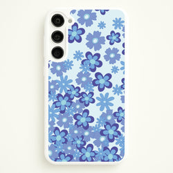 Blue Flowers - Floral Patterns  - Floral Patterns Phone Case for Galaxy S23 Plus
