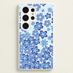 Blue Flowers - Floral Patterns  - Floral Patterns Phone Case for Galaxy S25 Ultra