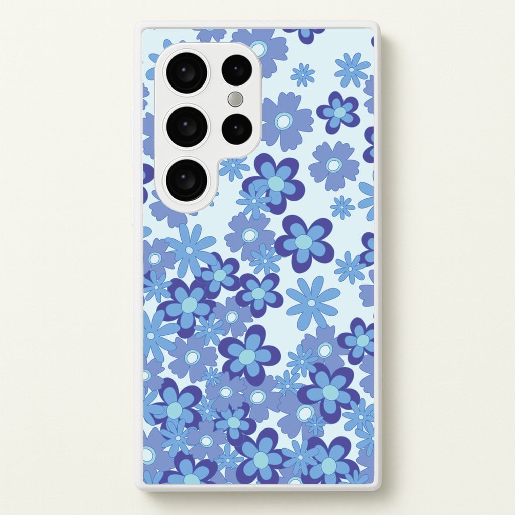Blue Flowers - Floral Patterns  - Floral Patterns Phone Case for Galaxy S24 Ultra