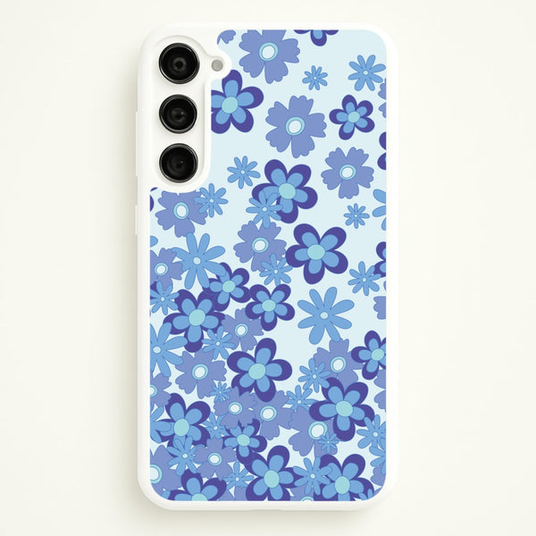 Blue Flowers - Floral Patterns  - Floral Patterns Phone Case for Galaxy S23
