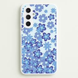 Blue Flowers - Floral Patterns  - Floral Patterns Phone Case for Galaxy S23FE