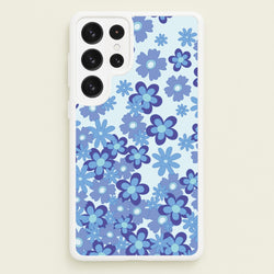 Blue Flowers - Floral Patterns  - Floral Patterns Phone Case for Galaxy S23 Ultra