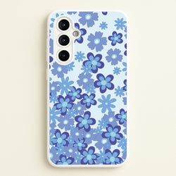 Blue Flowers - Floral Patterns  - Floral Patterns Phone Case for Galaxy A54