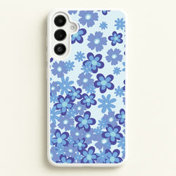 Blue Flowers - Floral Patterns  - Floral Patterns Phone Case for Galaxy A36