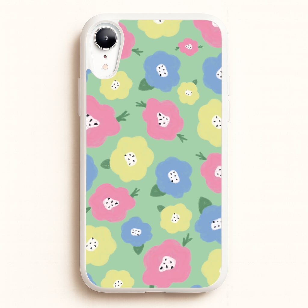 Painted Flowers - Floral Patterns  - Floral Patterns Phone Case for iPhone XR