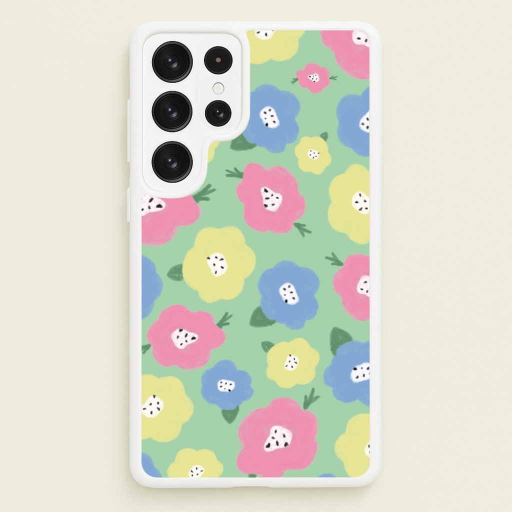 Painted Flowers - Floral Patterns  - Floral Patterns Phone Case for Galaxy S22 Ultra