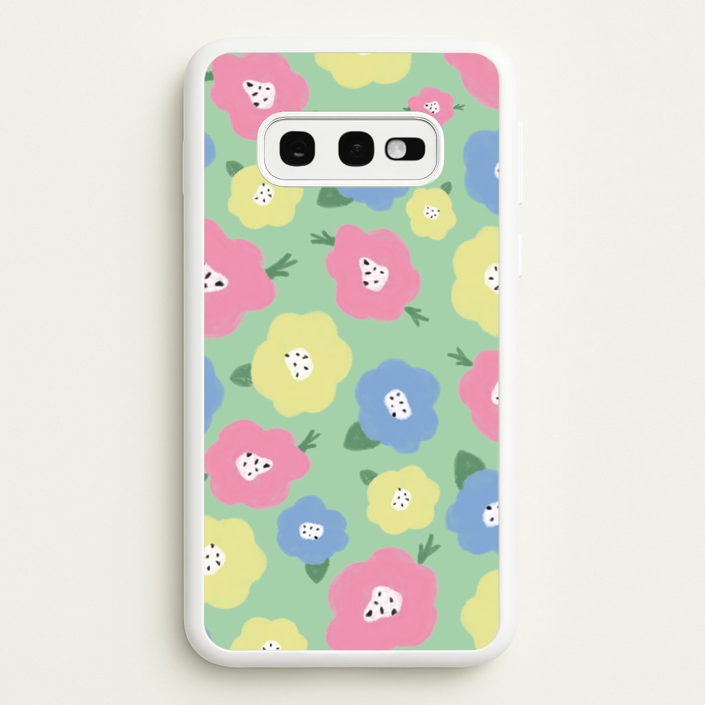 Painted Flowers - Floral Patterns  - Floral Patterns Phone Case for Galaxy S10e