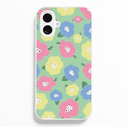 Painted Flowers - Floral Patterns  - Floral Patterns Phone Case for iPhone 16 Plus