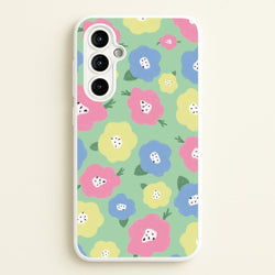 Painted Flowers - Floral Patterns  - Floral Patterns Phone Case for Galaxy A54