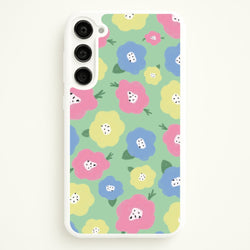 Painted Flowers - Floral Patterns  - Floral Patterns Phone Case for Galaxy S23 Plus