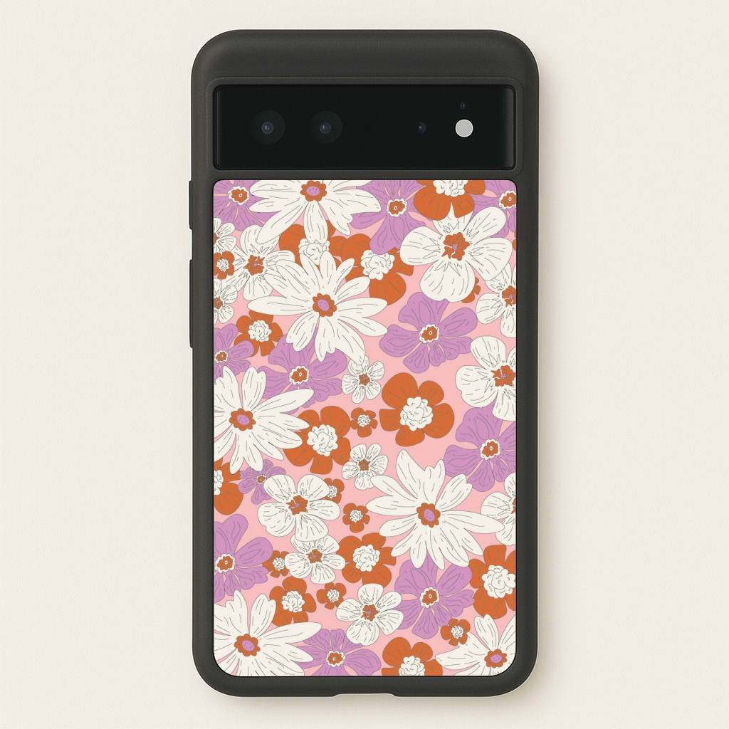 Retro Flowers - Floral Patterns  - Floral Patterns Phone Case for Google Pixel 6