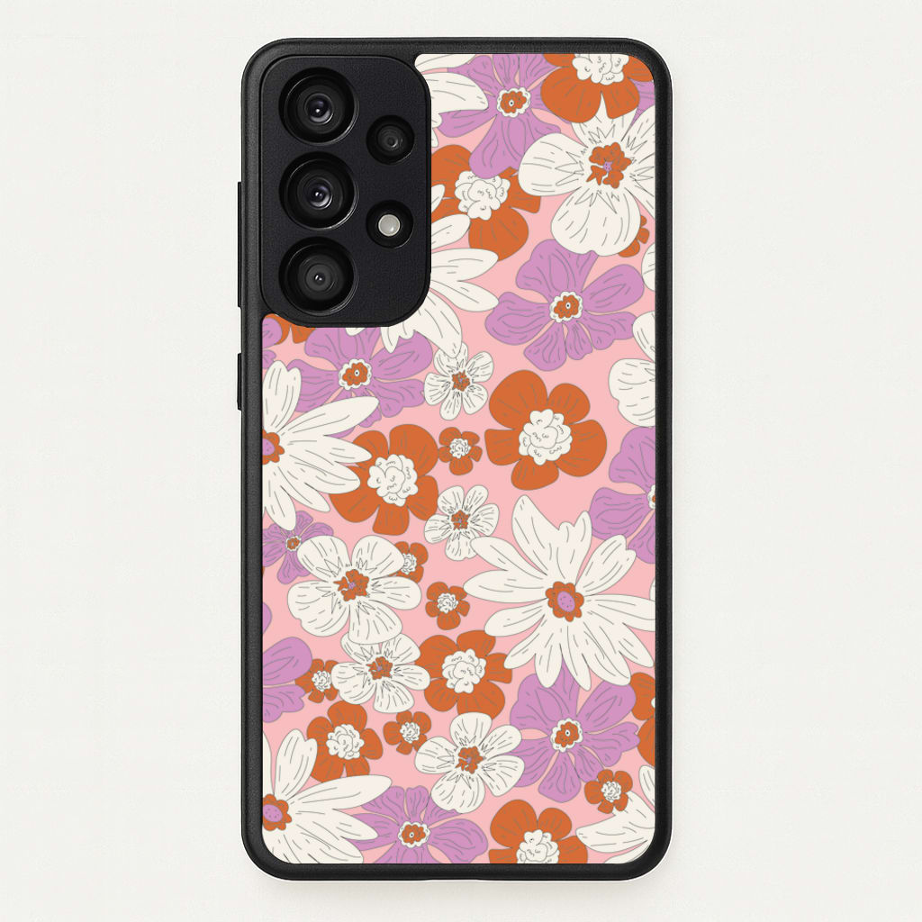 Retro Flowers - Floral Patterns  - Floral Patterns Phone Case for Galaxy A53