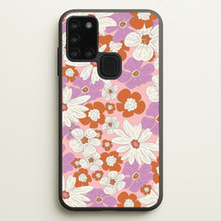 Retro Flowers - Floral Patterns  - Floral Patterns Phone Case for Galaxy A21s