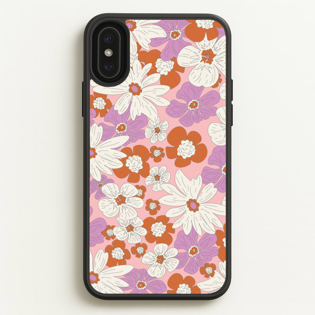 Retro Flowers - Floral Patterns  - Floral Patterns Phone Case for iPhone XS Max