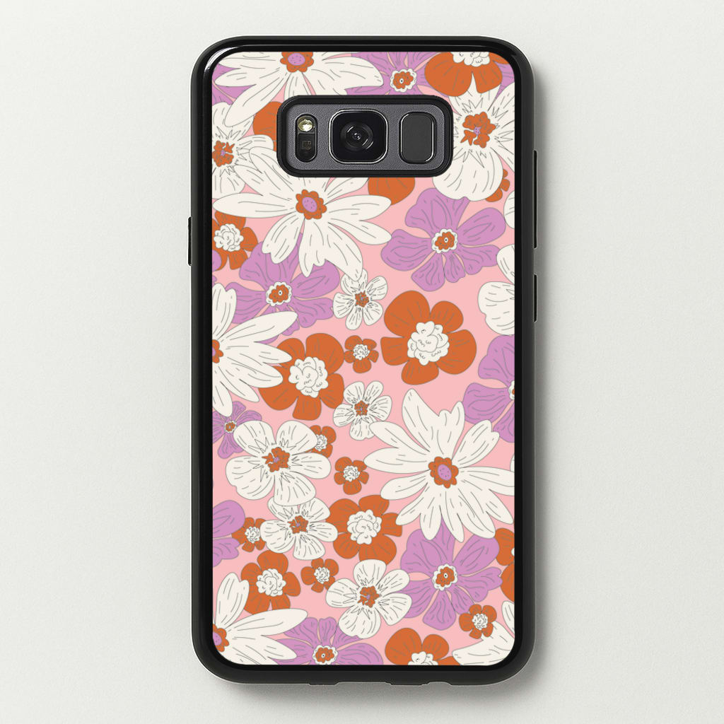 Retro Flowers - Floral Patterns  - Floral Patterns Phone Case for Galaxy S8