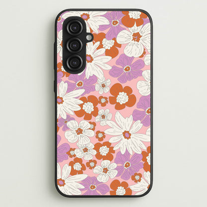 Retro Flowers - Floral Patterns  - Floral Patterns Phone Case for Galaxy S23FE