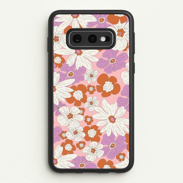 Retro Flowers - Floral Patterns  - Floral Patterns Phone Case for Galaxy S10e