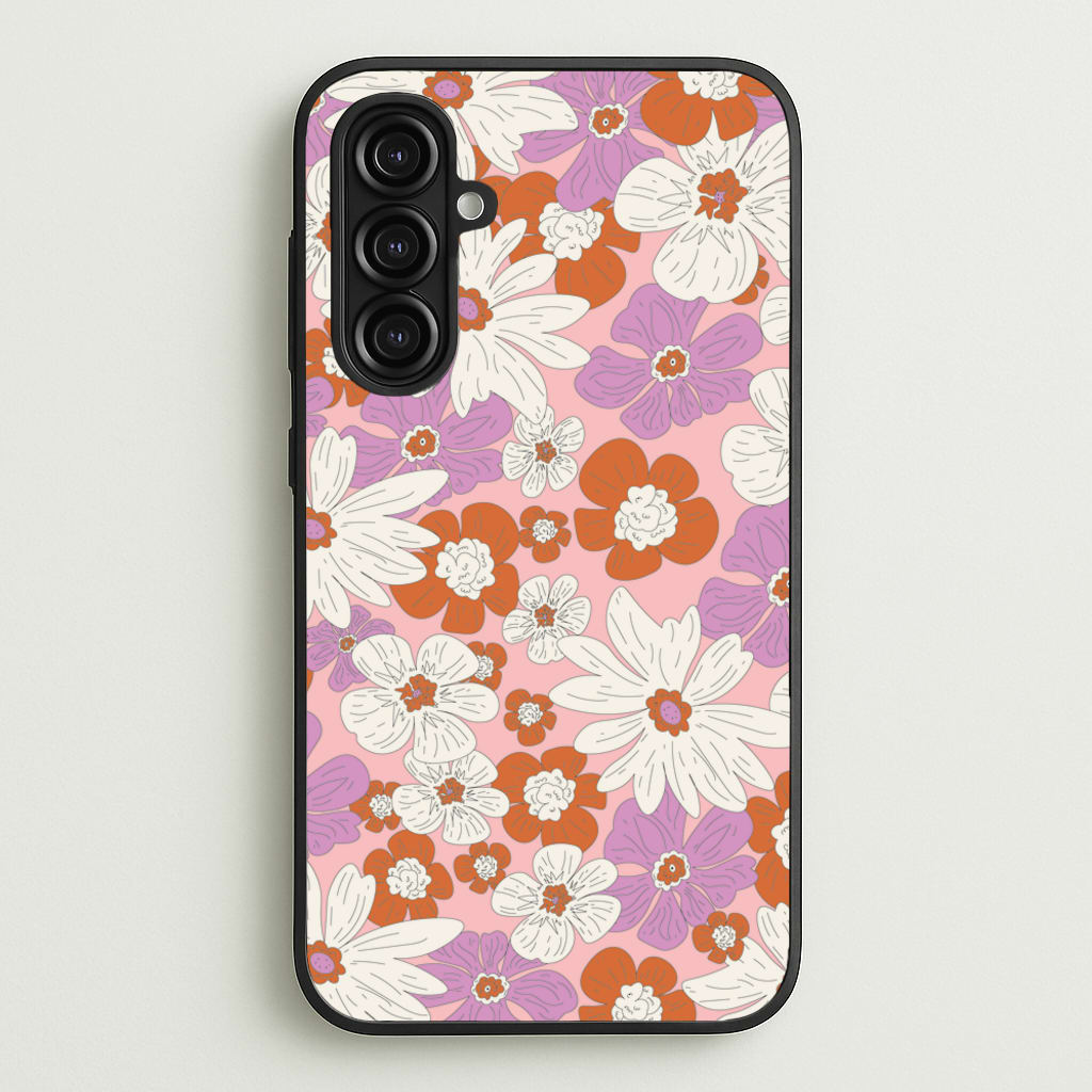Retro Flowers - Floral Patterns  - Floral Patterns Phone Case for Galaxy A16