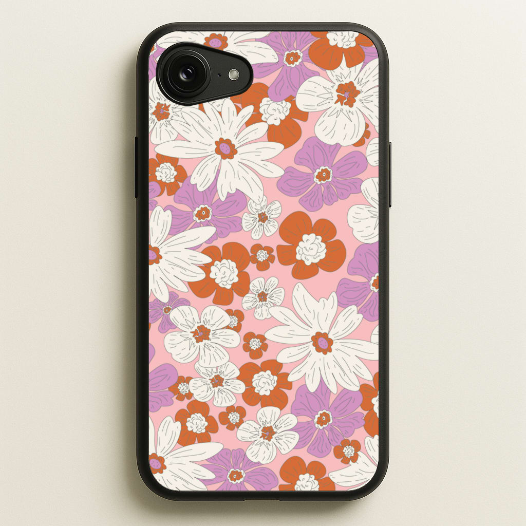 Retro Flowers - Floral Patterns  - Floral Patterns Phone Case for iPhone 16e