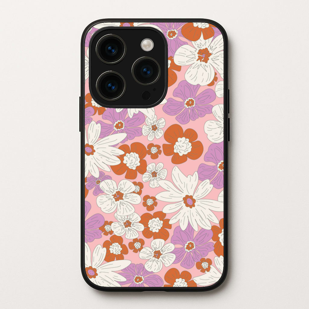 Retro Flowers - Floral Patterns  - Floral Patterns Phone Case for iPhone 15 Pro Max