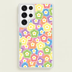 Psychedelic Flowers - Floral Patterns  - Floral Patterns Phone Case for Galaxy S22 Ultra