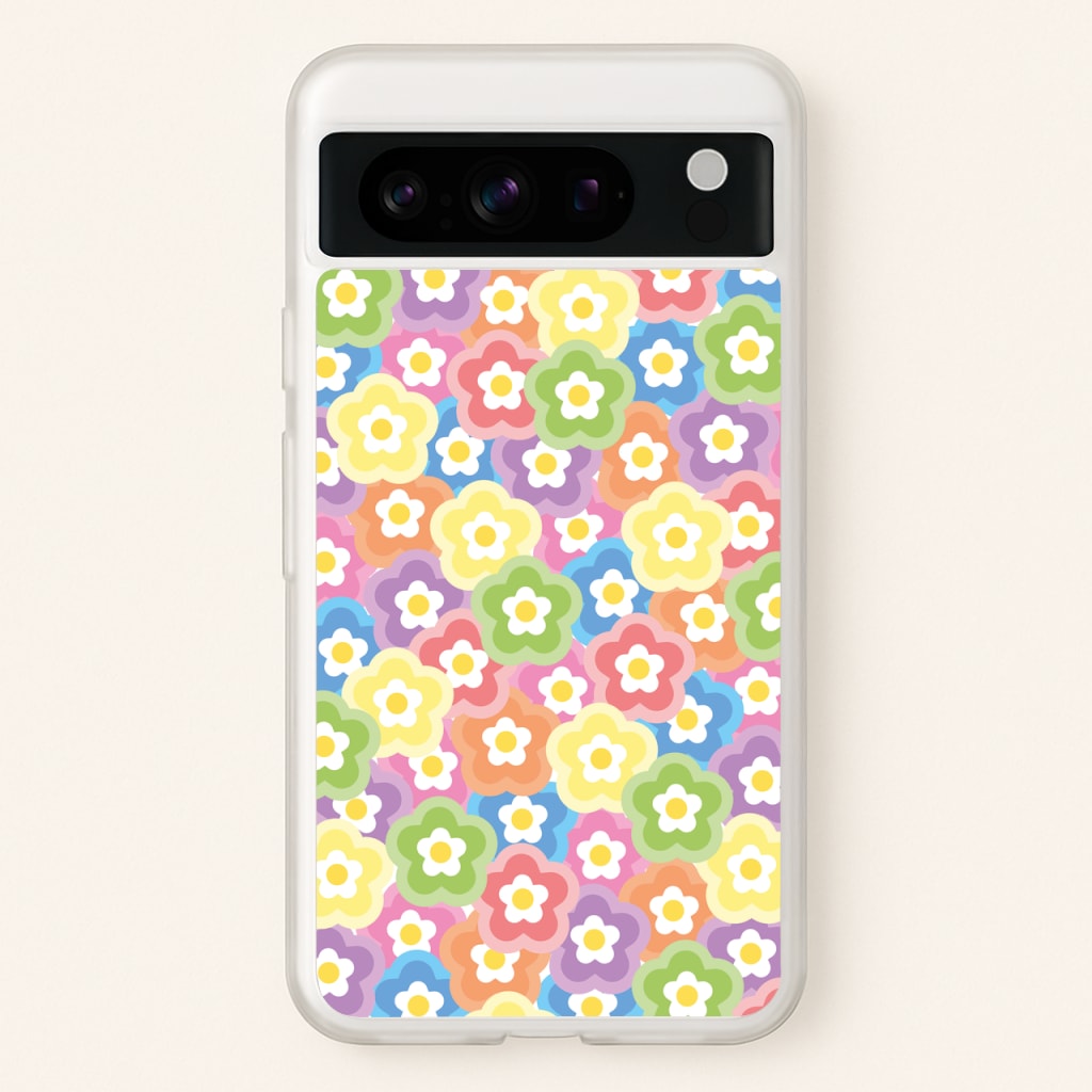 Psychedelic Flowers - Floral Patterns  - Floral Patterns Phone Case for Google Pixel 8 Pro