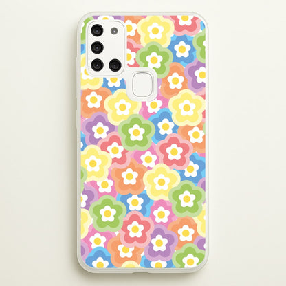 Psychedelic Flowers - Floral Patterns  - Floral Patterns Phone Case for Galaxy A21s