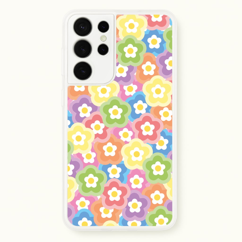 Psychedelic Flowers - Floral Patterns  - Floral Patterns Phone Case for Galaxy S21 Ultra