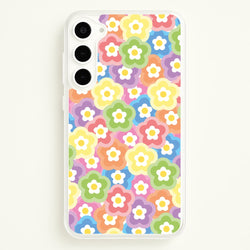 Psychedelic Flowers - Floral Patterns  - Floral Patterns Phone Case for Galaxy S23 Plus