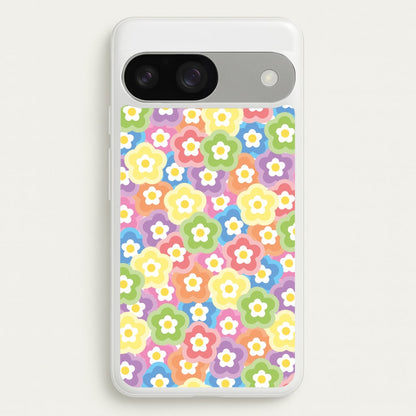 Psychedelic Flowers - Floral Patterns  - Floral Patterns Phone Case for Google Pixel 9 / 9 Pro