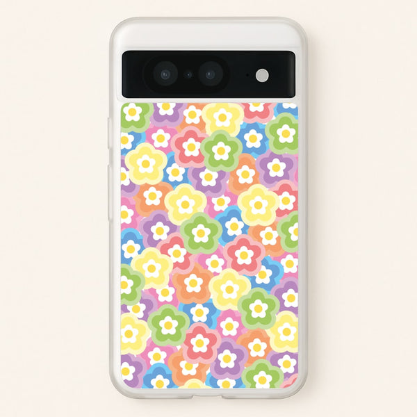 Psychedelic Flowers - Floral Patterns  - Floral Patterns Phone Case for Google Pixel 8