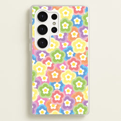 Psychedelic Flowers - Floral Patterns  - Floral Patterns Phone Case for Galaxy S25 Ultra