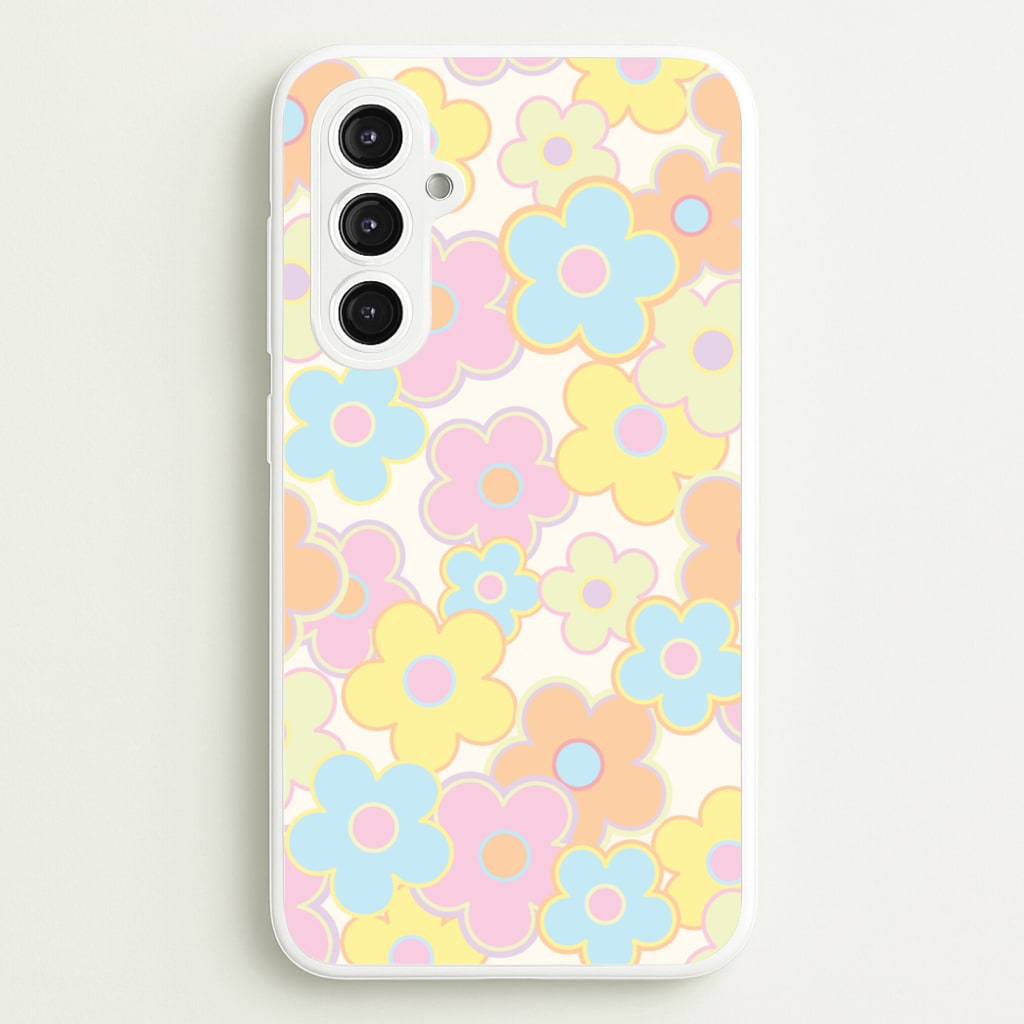 Pastel Abstract Flowers Pattern  - Floral Phone Case for Galaxy S23FE