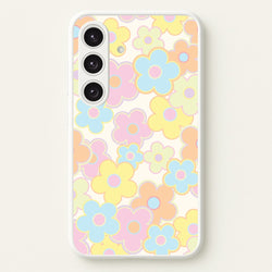 Pastel Abstract Flowers Pattern  - Floral Phone Case for Galaxy S24 Plus