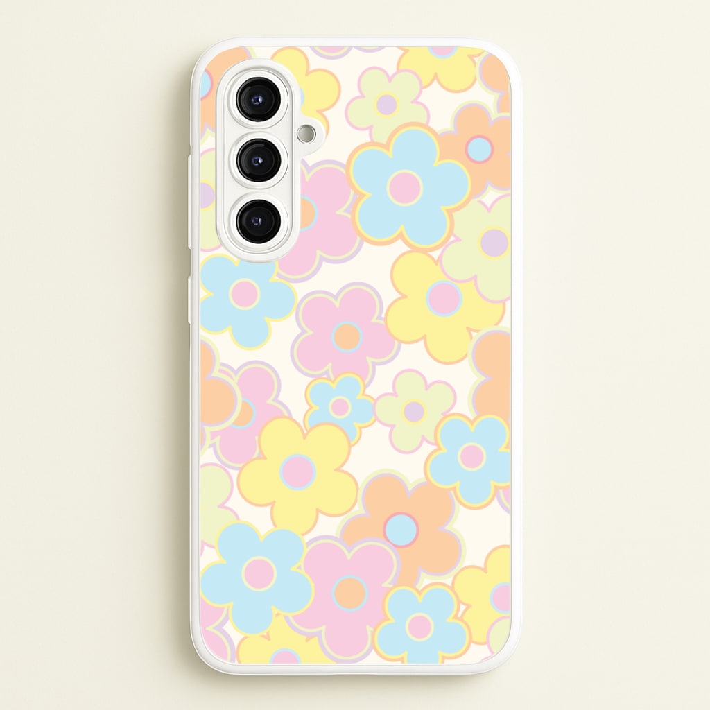 Pastel Abstract Flowers Pattern  - Floral Phone Case for Galaxy A16