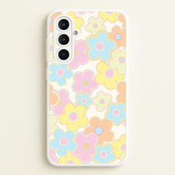 Pastel Abstract Flowers Pattern  - Floral Phone Case for Galaxy A16