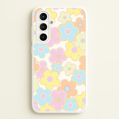 Pastel Abstract Flowers Pattern  - Floral Phone Case for Galaxy A16