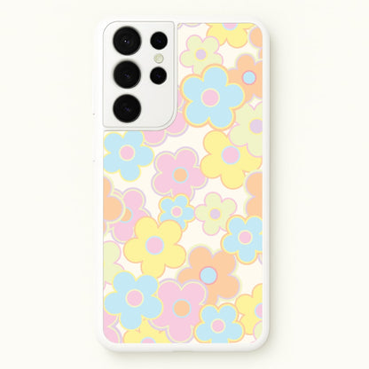 Pastel Abstract Flowers Pattern  - Floral Phone Case for Galaxy S21 Ultra