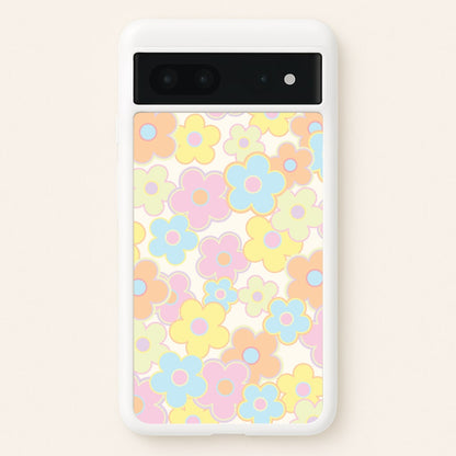Pastel Abstract Flowers Pattern  - Floral Phone Case for Google Pixel 7