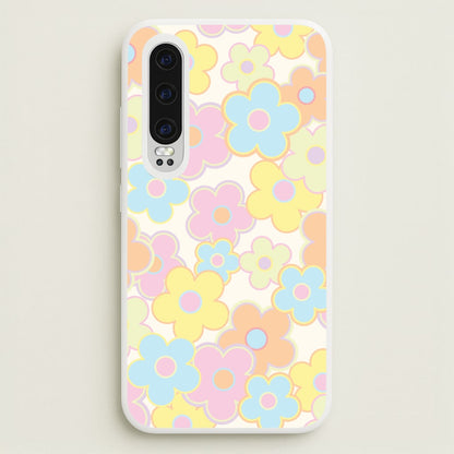 Pastel Abstract Flowers Pattern  - Floral Phone Case for Huawei P30